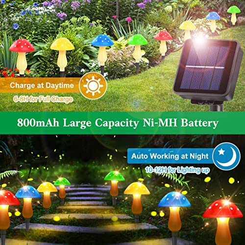 Solar Powered Mushroom Stake Lights with 8 Lights and 8 Modes O183519