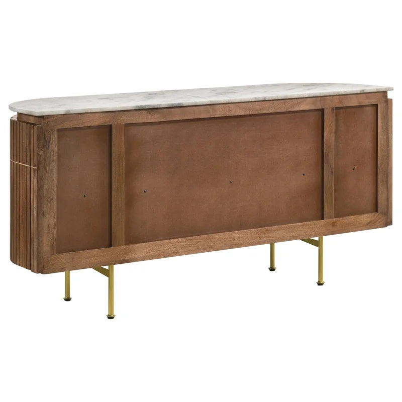 White and Natural Marble Top 4-door Dining Sideboard U759