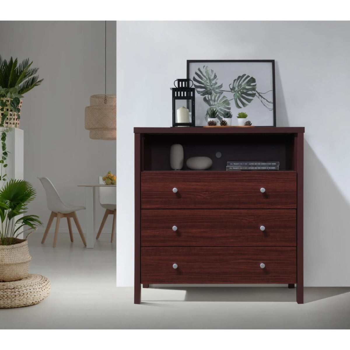 3-Drawer Dresser with Open Shelf K68096