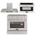 36 in. Natural Gas Range, Range Hood & Microwave Drawer B4814