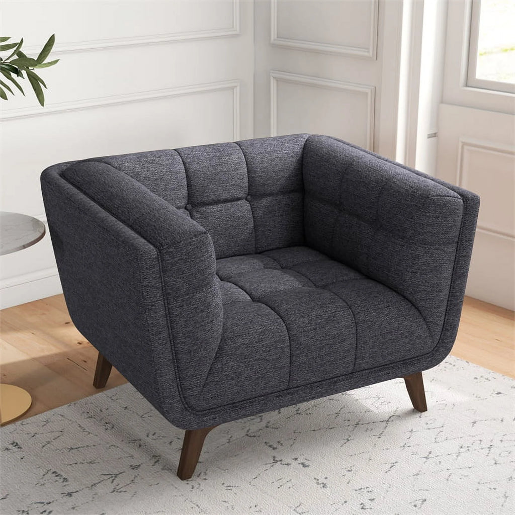Mid Century Modern Fabric Accent Chair in Gray H77922