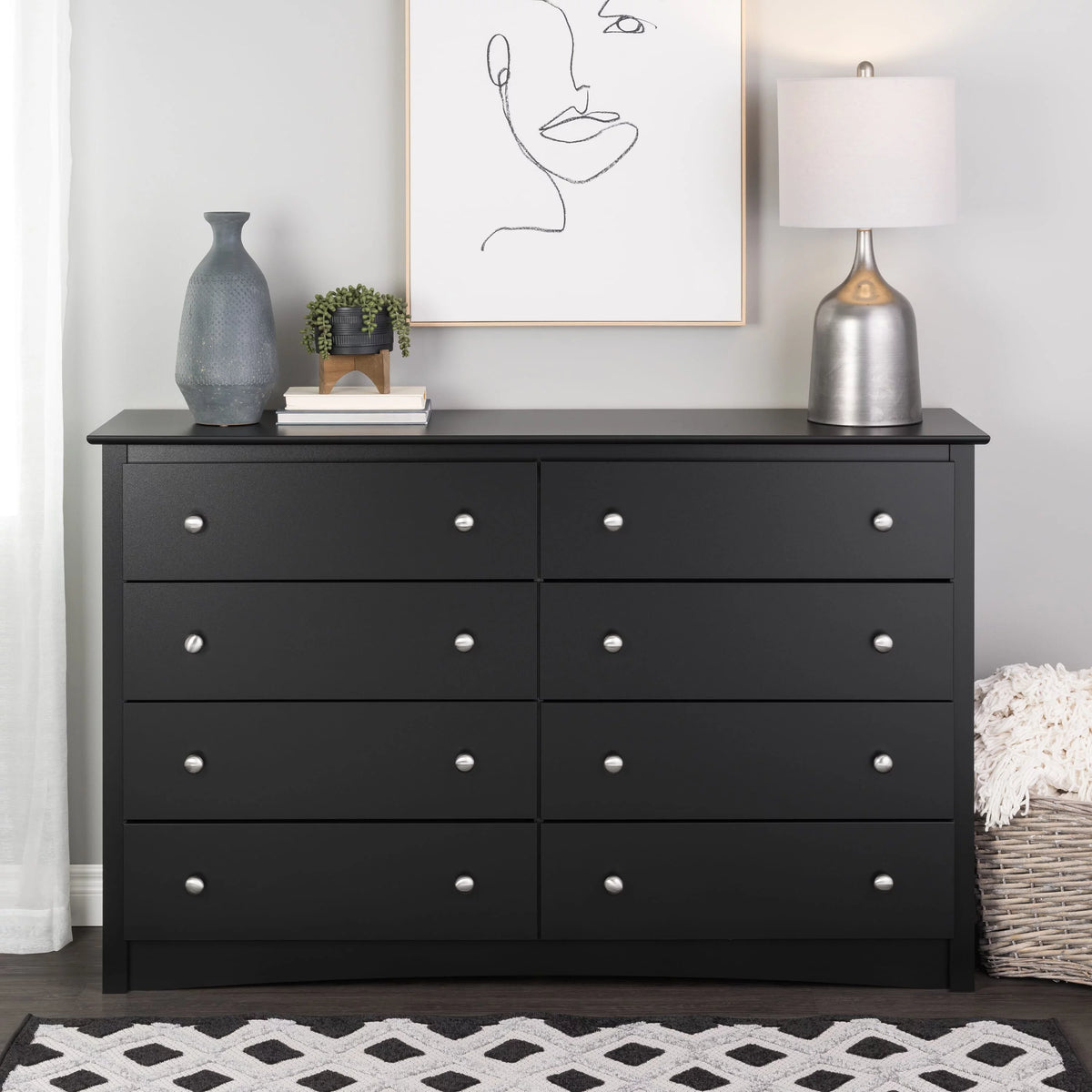 Black 8 Drawer Dresser P308514