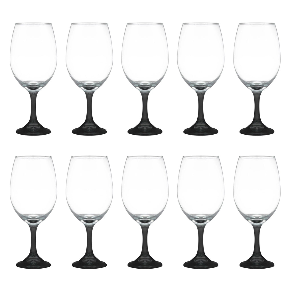 Wine Glasses 20.75 oz. Set of 10 Black V3731