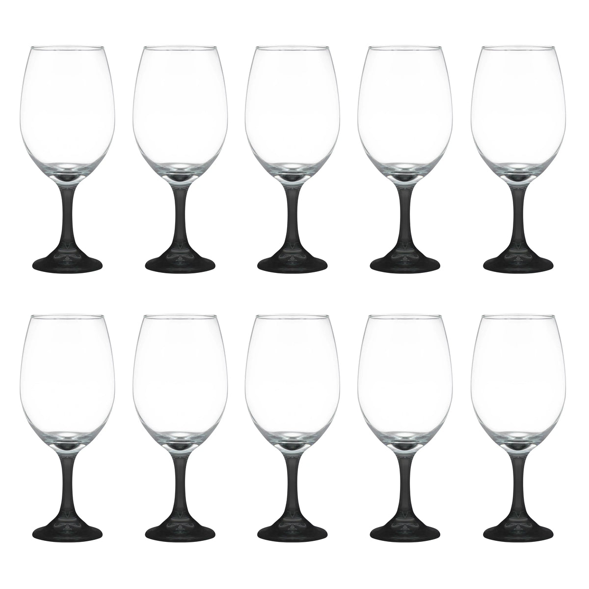 Wine Glasses 20.75 oz. Set of 10 Black V3731