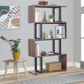 5-Tier S-Shaped Industrial Bookcase E8893