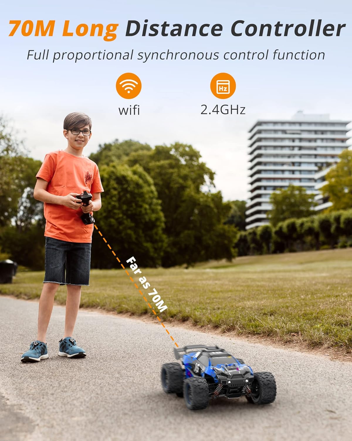 1:18 Scale Brushless 4WD Off-Road Remote Control Car with 2 Rechargeable Batteries N944625