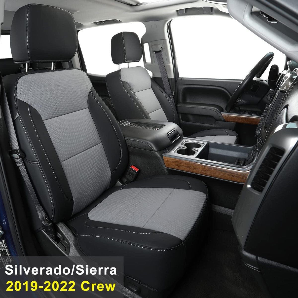 Black 2 pcs Front Seat Covers E3825