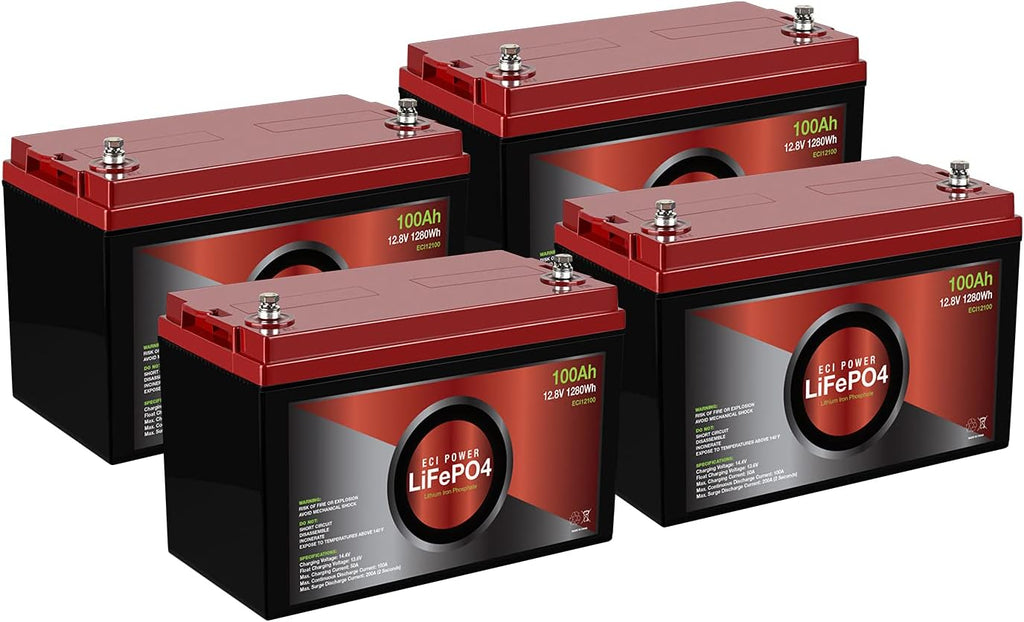 12V 100Ah Lithium LiFePO4 Deep Cycle Rechargeable Battery 2 Pack W3975