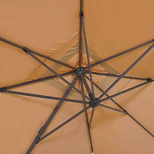 10x10ft Square Cantilever Patio Umbrella with Tilting System X6477
