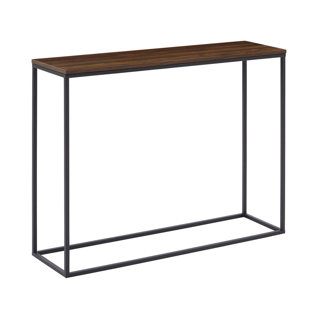 42-Inch Metal Entry Table White Faux Marble Gold T67878
