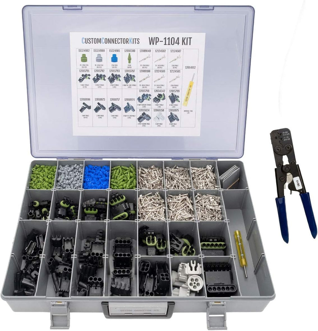 Sealed Weatherproof Automotive Electrical Connectors 20-12 Gauge Kit with Crimp Tool Q48477