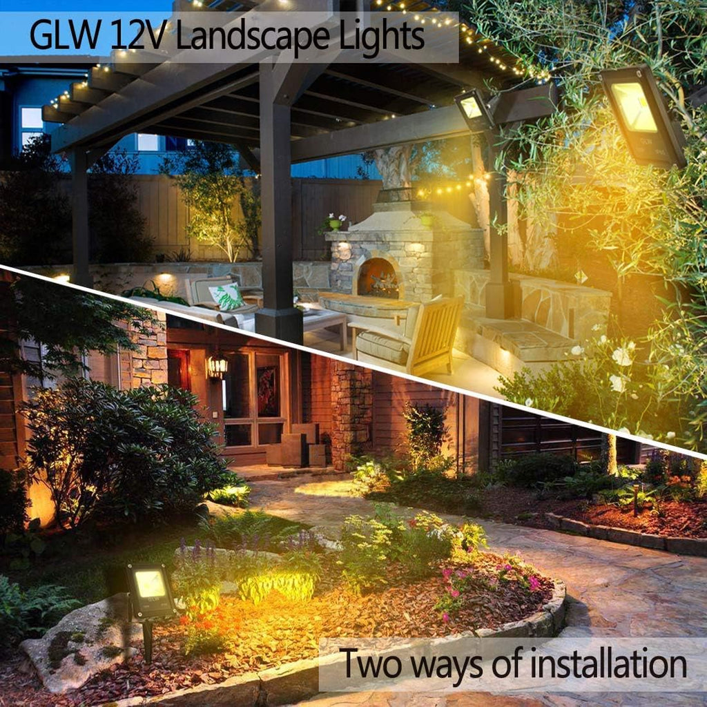 10W LED Landscape Lights 12V Low Voltage Outdoor Spotlights Warm White 3000K IP65 Waterproof 4 Pack U47088