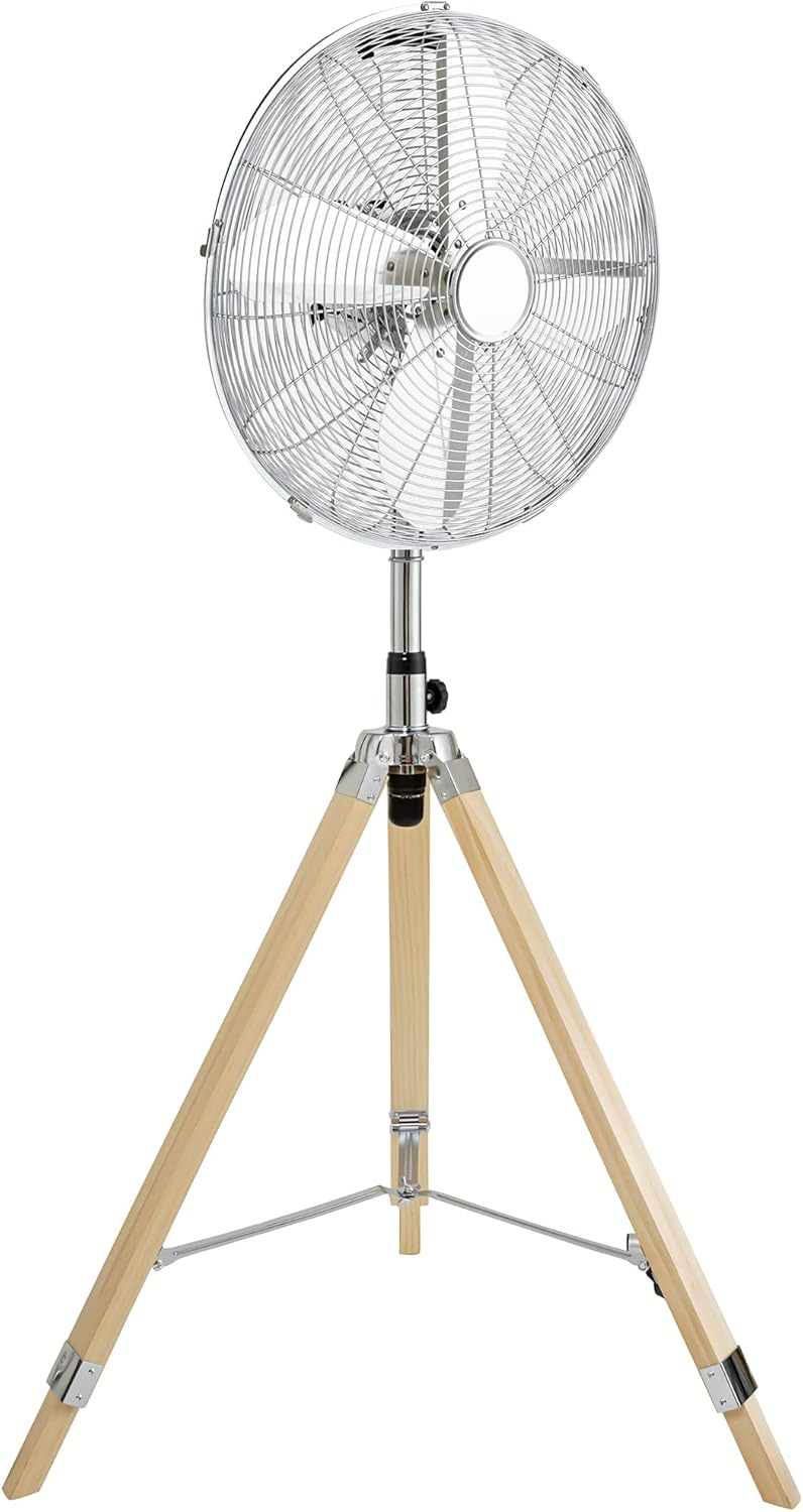 16 Inch Retro Tripod Fan, 3 Speeds, Adjustable Height O936