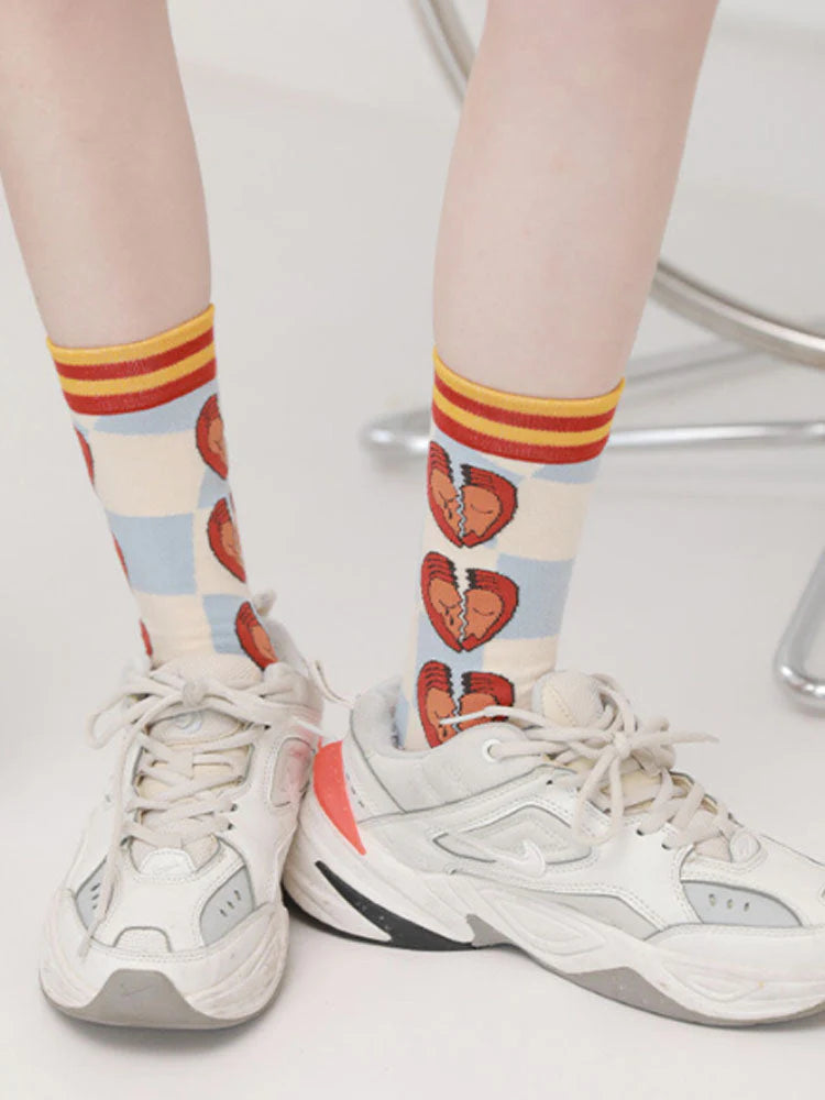 Cartoon Broken Heart Socks V4780