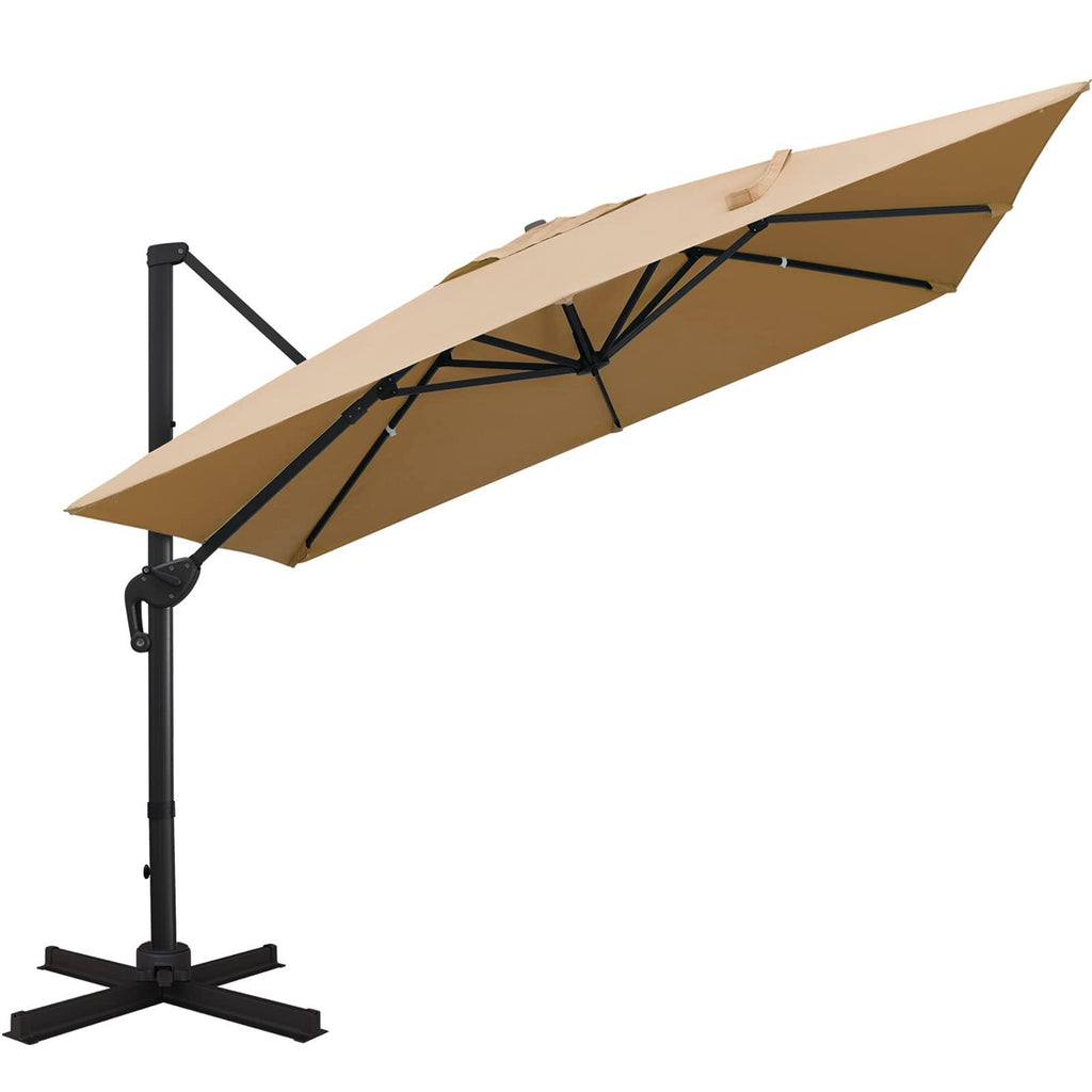 10x10ft Square Cantilever Patio Umbrella with Tilting System X6477