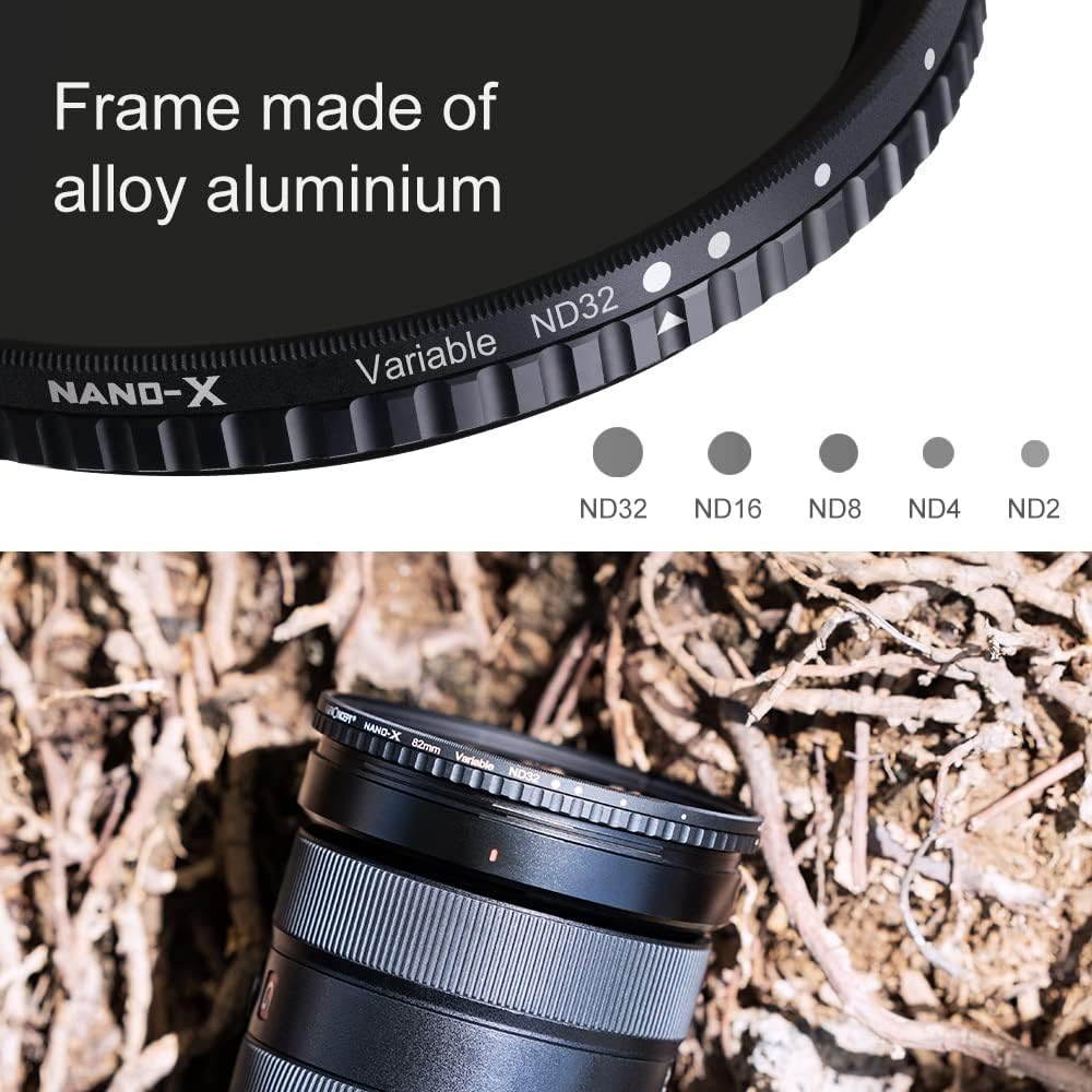 62mm Variable ND Filter ND2-ND32 with Multi-Layer Coatings Pack of 2 M557