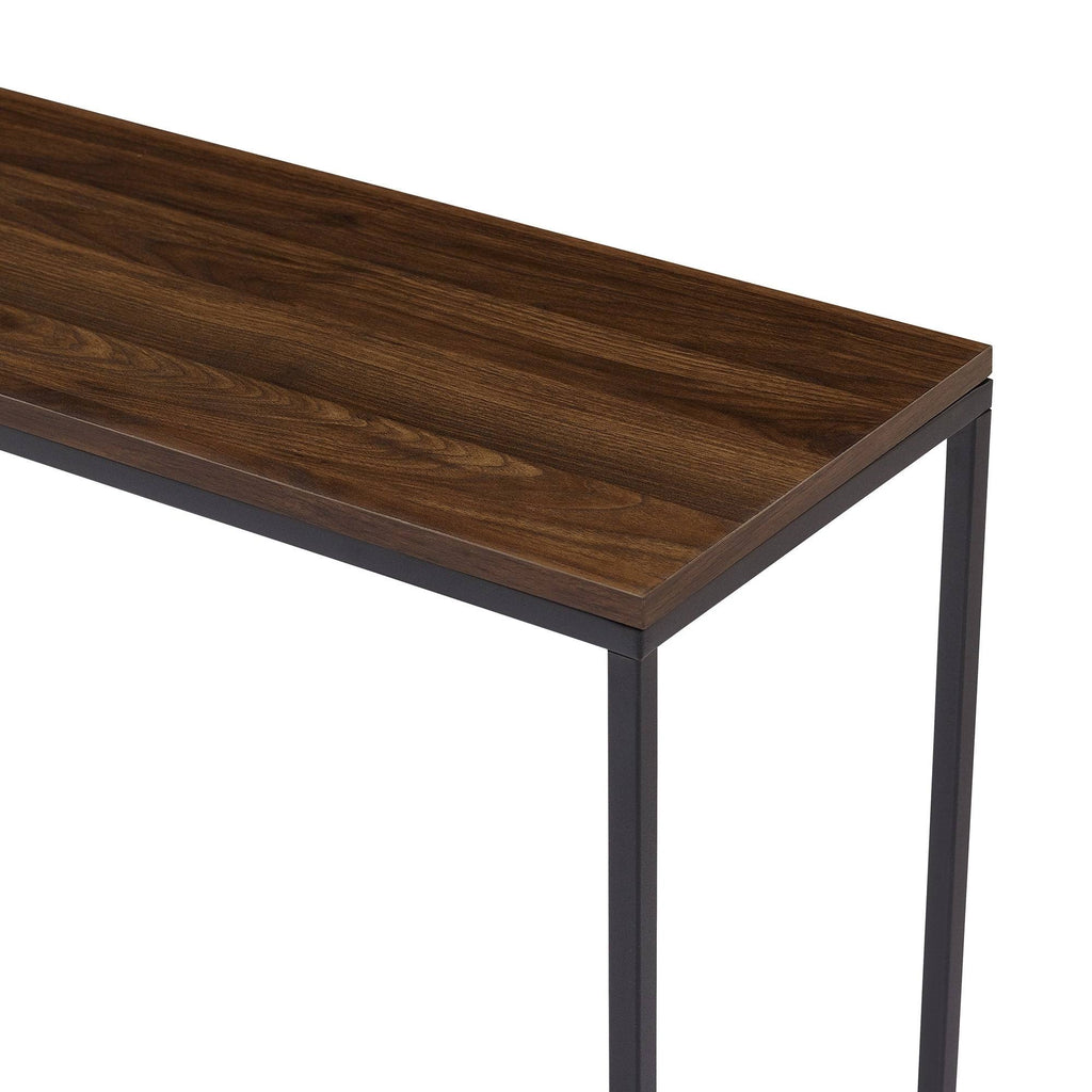 42-Inch Metal Entry Table White Faux Marble Gold T67878
