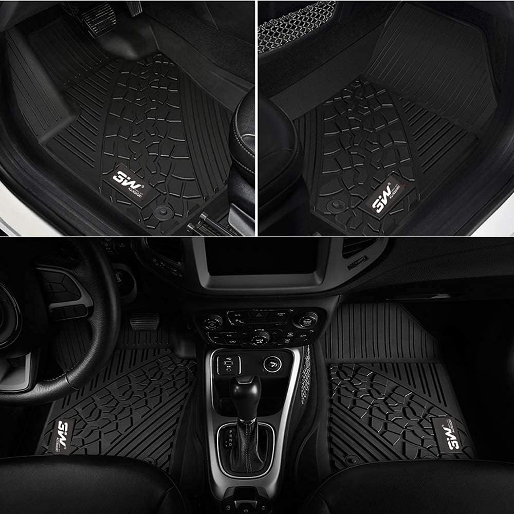Black TPE Floor Mats for Jeep Wrangler JL 4 Doors Full Set U1324