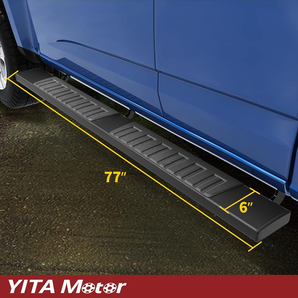 6 Inches Aluminum Black Running Boards F956