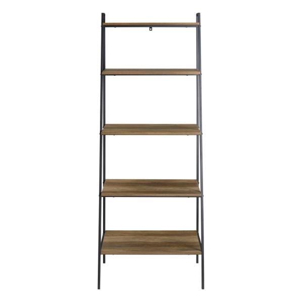 72 in. Reclaimed Barnwood Ladder Bookcase T9062