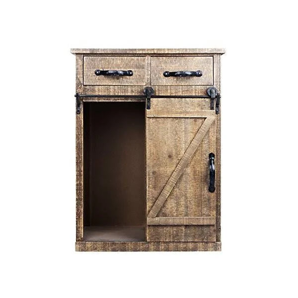 Rustic Wood End Table Console Cabinet Storage Cabinet Z235772
