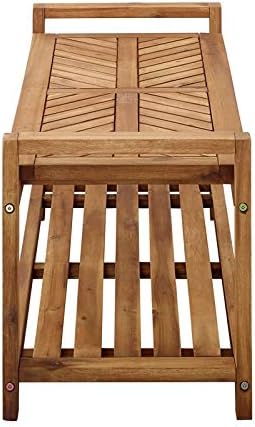 48 Chevron Acacia Wood Patio Storage Bench O13057
