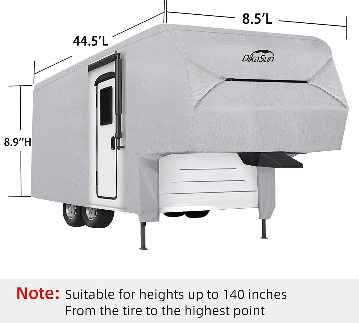 40'- 44'L 3 Layers Polypro Anti-UV Waterproof Breathable Ripstop Camper Cover Y3821