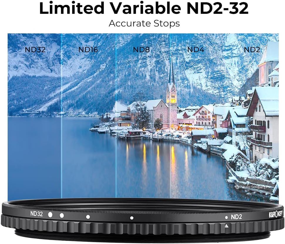 62mm Variable ND Filter ND2-ND32 with Multi-Layer Coatings Pack of 2 M557
