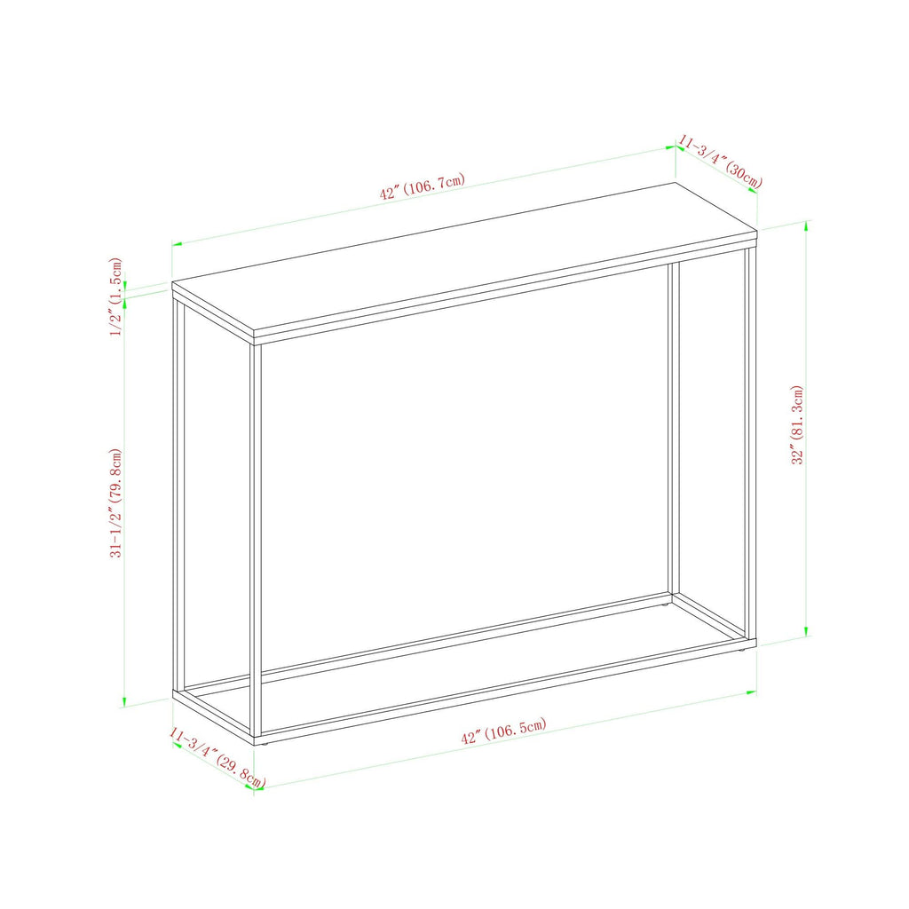 42-Inch Metal Entry Table White Faux Marble Gold T67878