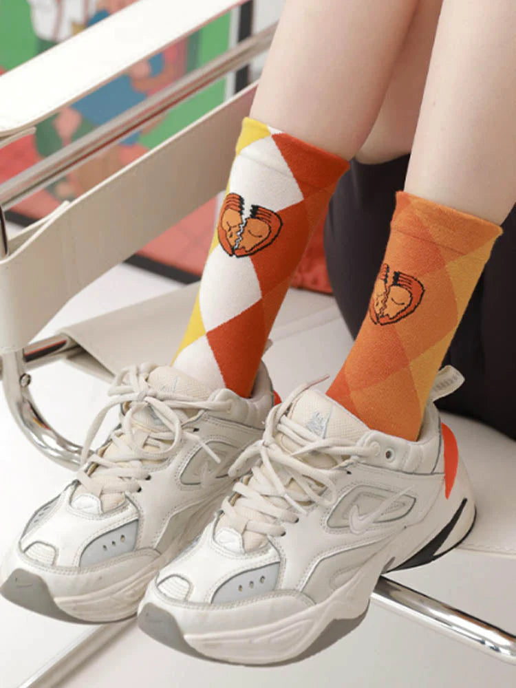 Cartoon Broken Heart Socks V4780