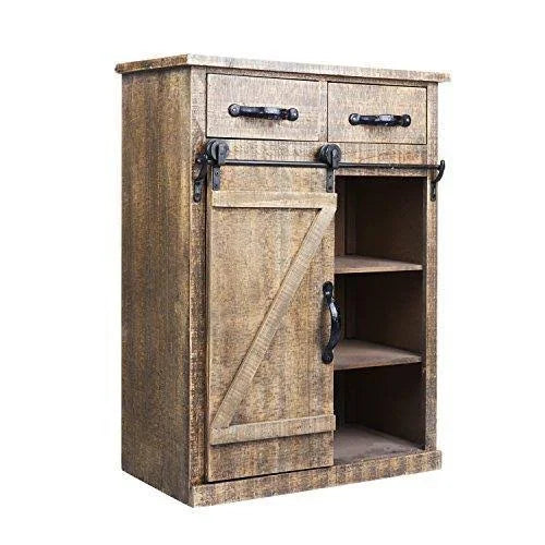 Rustic Wood End Table Console Cabinet Storage Cabinet Z235772