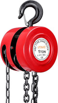 1 Ton 10 Feet Manual Hand Chain Hoist with 2 Hooks, Red Pack of 2 U567