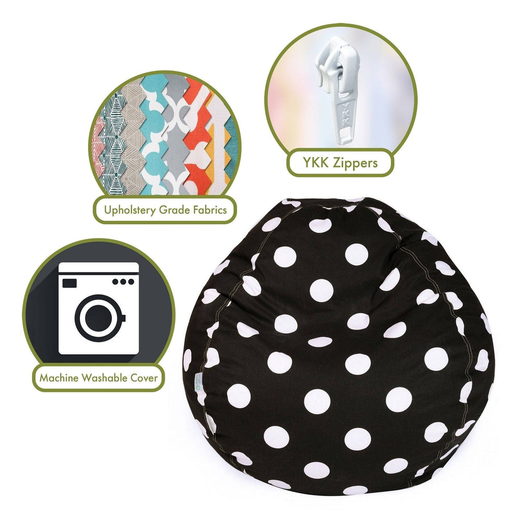 Polka Dot Large Classic Bean Bag Chair Lime Green X629