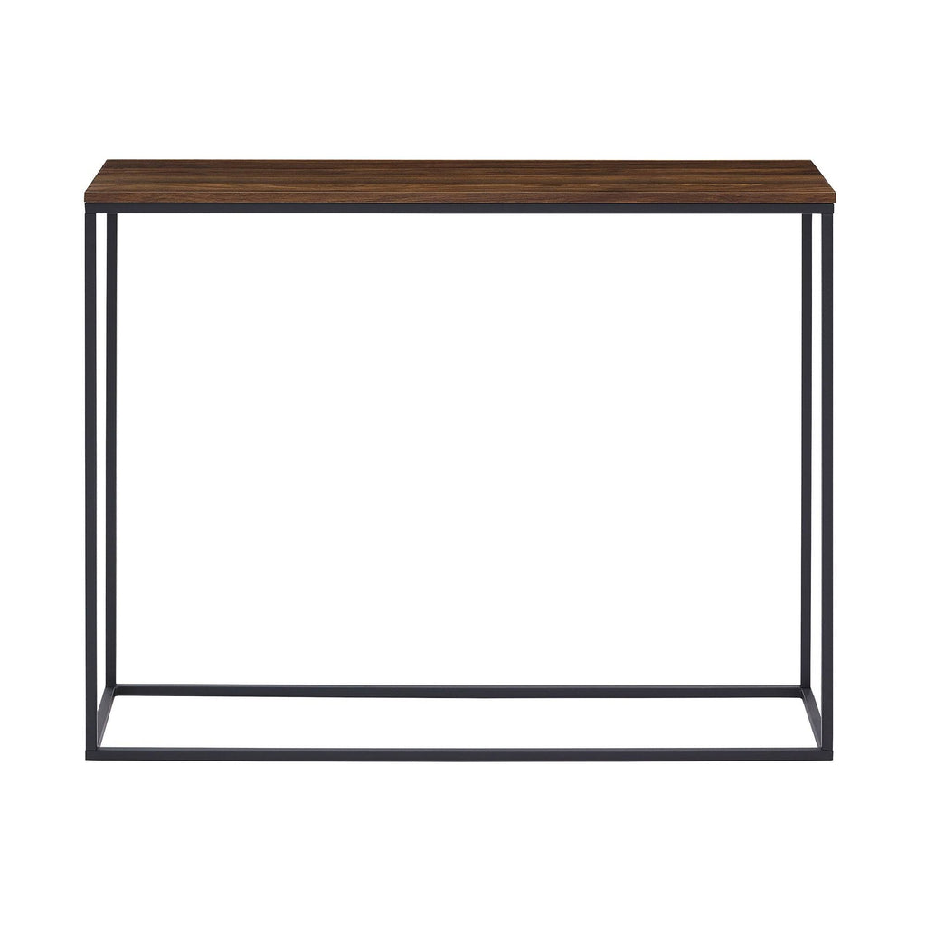 42-Inch Metal Entry Table White Faux Marble Gold T67878