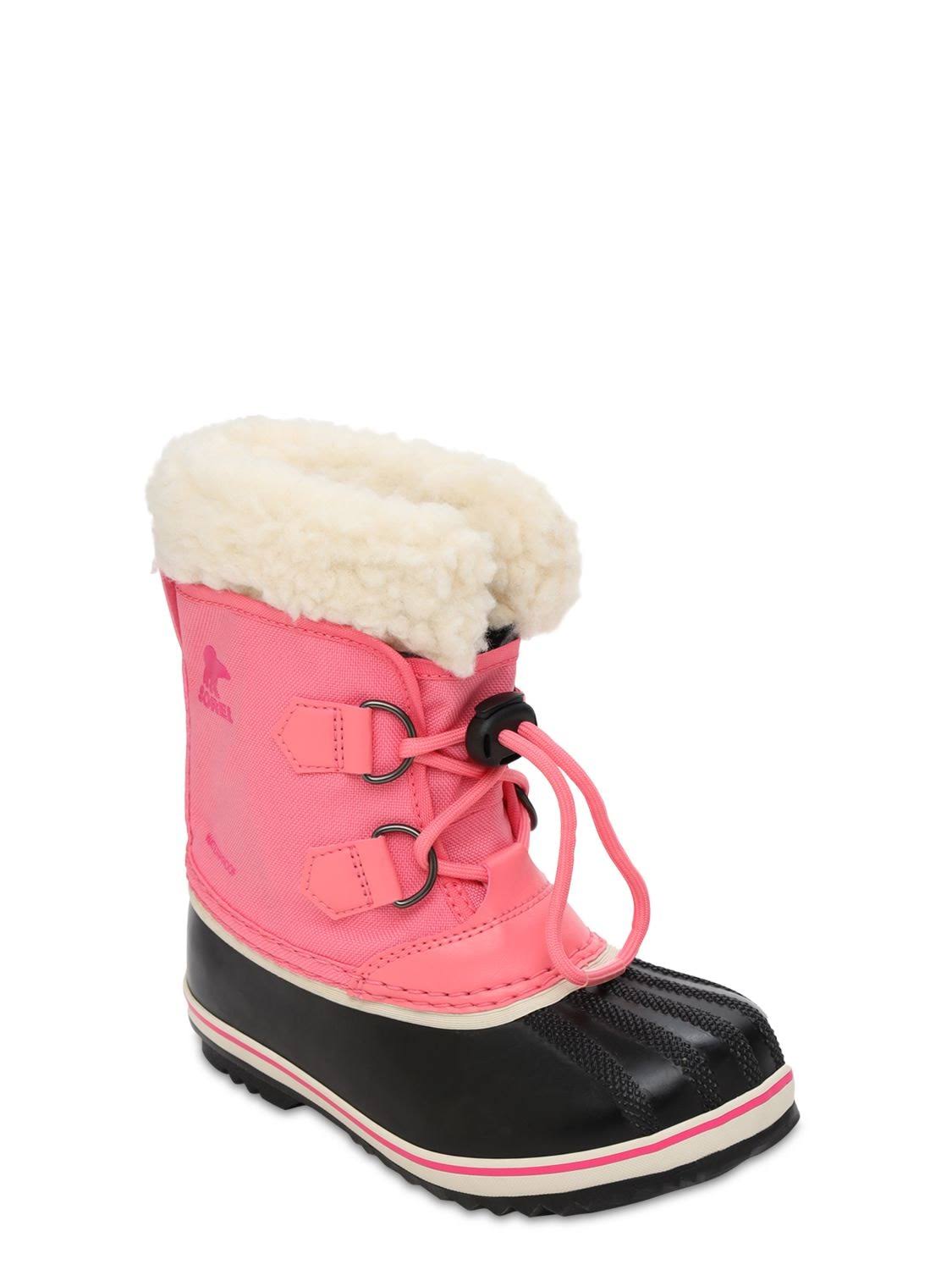 Kids Waterproof Nylon Canvas Boots Pink 11 N550424