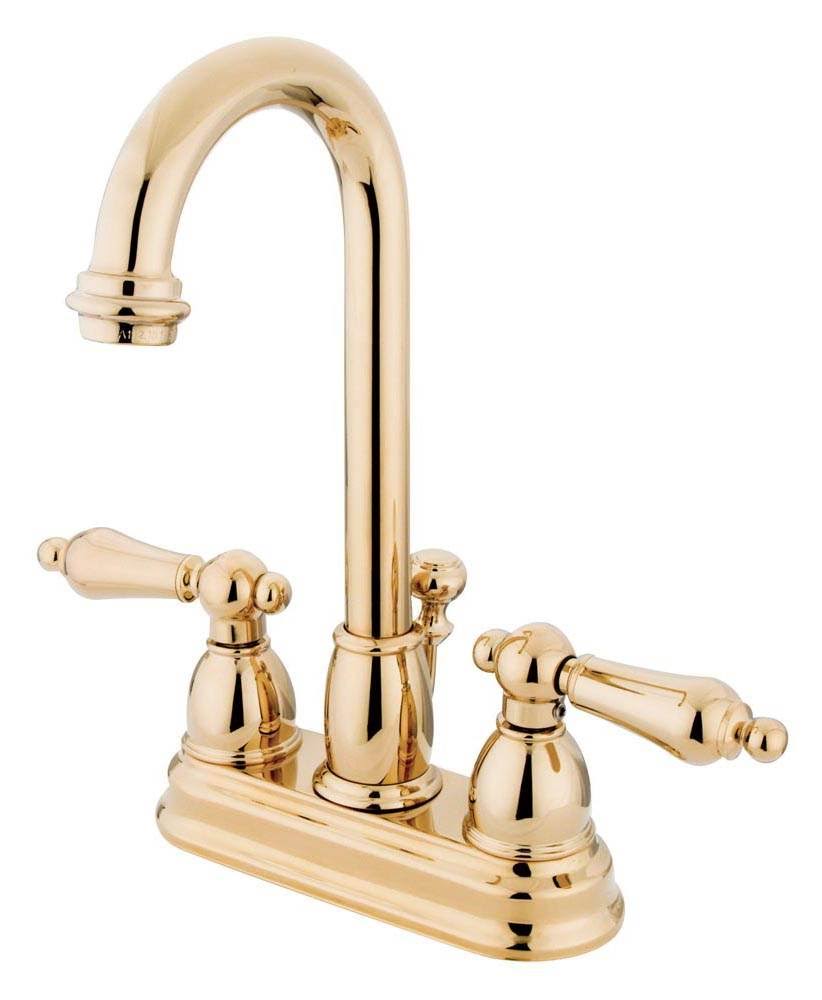 Two Handle Centerset Lavatory Faucet with Pop-Up Polished Brass D39802