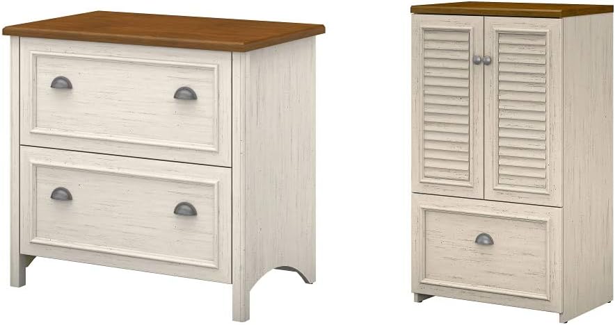 Antique White 2 Drawer Lateral File Cabinet Y945429