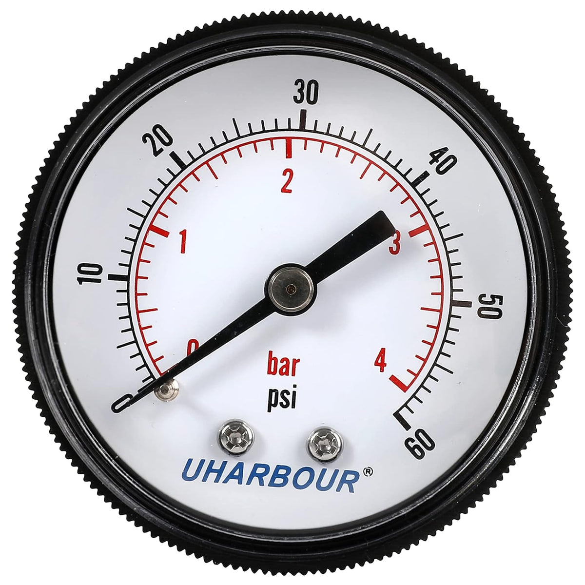 2 Dial Pool Pressure Gauge 60psi with Case and 1/4NPT Bottom Mount I5642