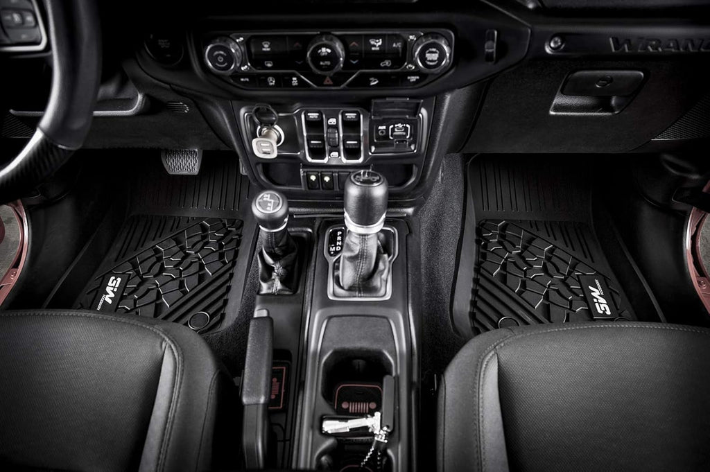 Black TPE Floor Mats for Jeep Wrangler JL 4 Doors Full Set U1324