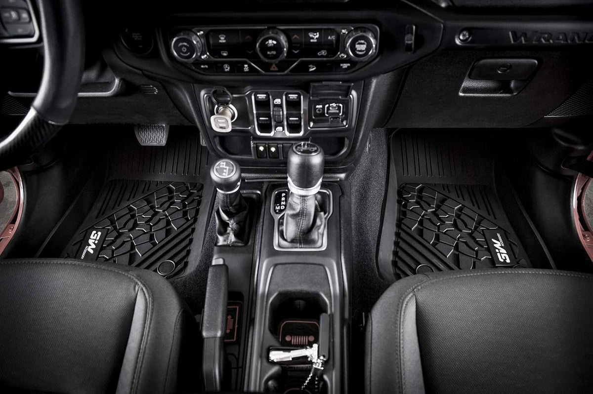 Black TPE Floor Mats for Jeep Wrangler JL 4 Doors Full Set U1324