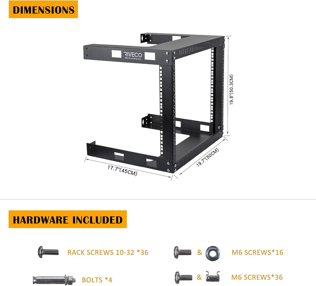 12U 19 Wall Mount Server Rack Black V127665