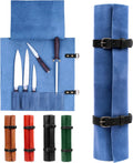 Leather Knife Roll Bag Portable Travel Tool Case F77362