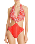 Mixed-Print One-Piece Swimsuit N49961