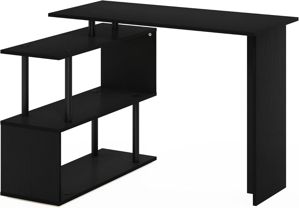 L-Shape Computer Desk with 3-Tier Shelves X224