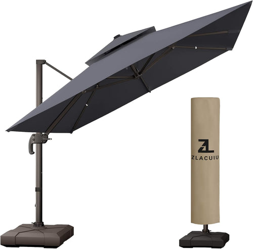 10FT Beige Aluminum Cantilever Patio Umbrella L37117
