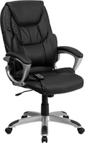 High Back Ergonomic Massaging Swivel Office Chair Black/Silver V9713