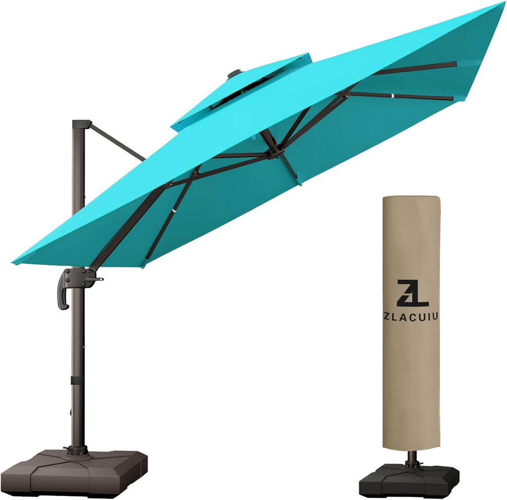 10FT Beige Aluminum Cantilever Patio Umbrella L37117