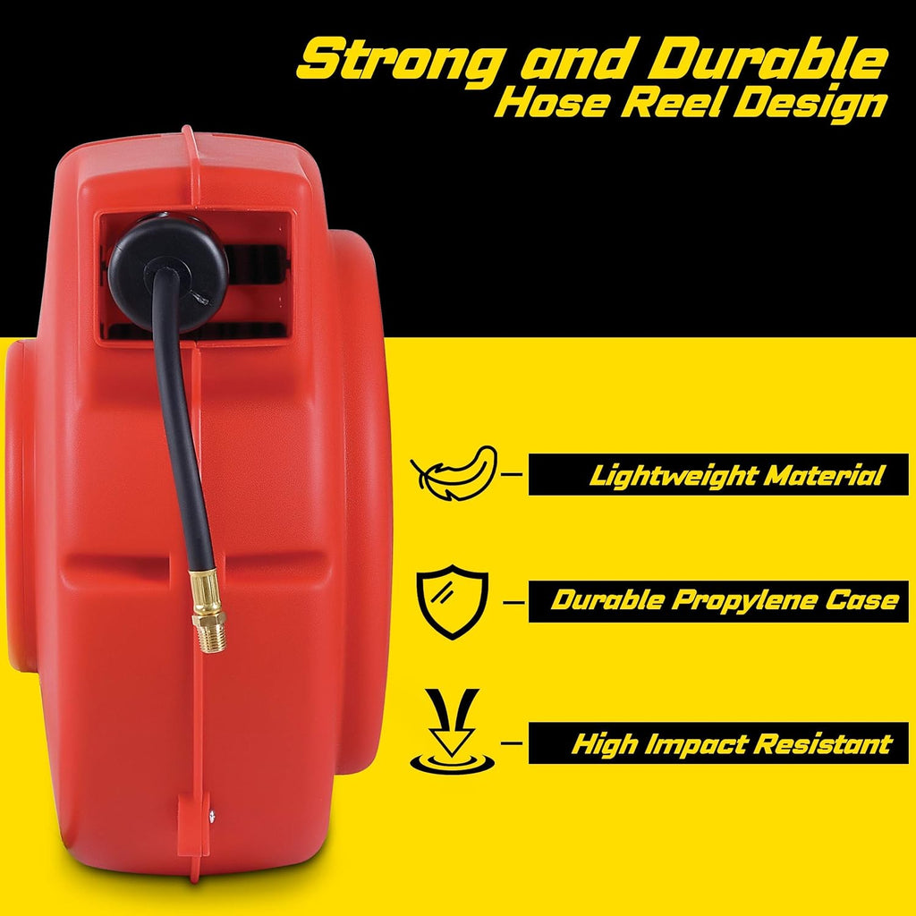 1/4 Inch x 65' Retractable Air Hose Reel G7341