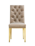 Beige Velvet Dining Chair Set of 2 V261