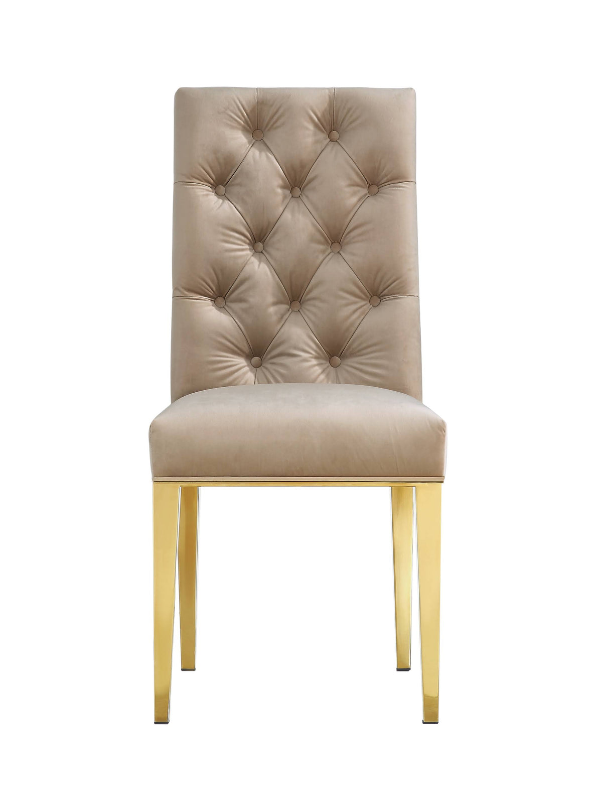 Beige Velvet Dining Chair Set of 2 V261